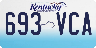 KY license plate 693VCA