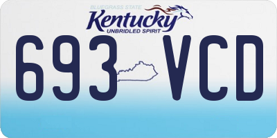 KY license plate 693VCD