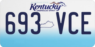 KY license plate 693VCE