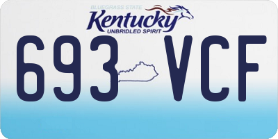 KY license plate 693VCF