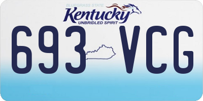 KY license plate 693VCG