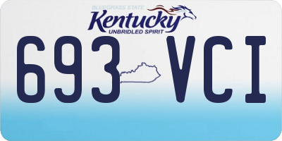 KY license plate 693VCI