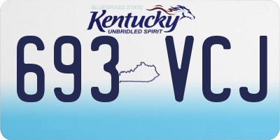 KY license plate 693VCJ