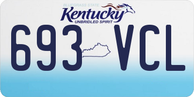 KY license plate 693VCL