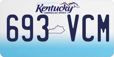 KY license plate 693VCM