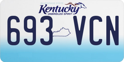 KY license plate 693VCN