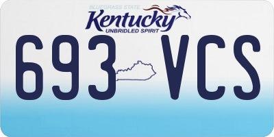 KY license plate 693VCS