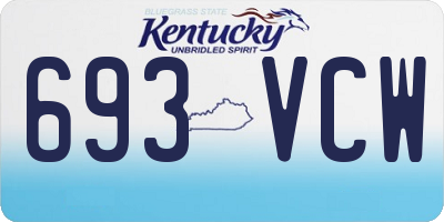 KY license plate 693VCW