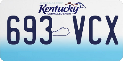 KY license plate 693VCX