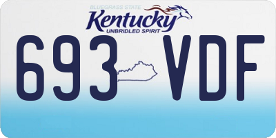 KY license plate 693VDF