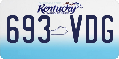 KY license plate 693VDG