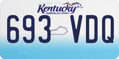 KY license plate 693VDQ