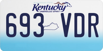 KY license plate 693VDR