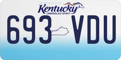 KY license plate 693VDU