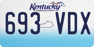 KY license plate 693VDX