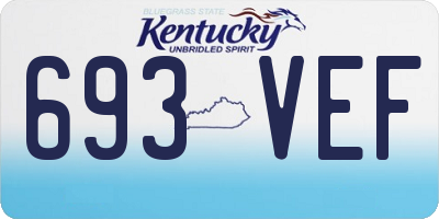 KY license plate 693VEF