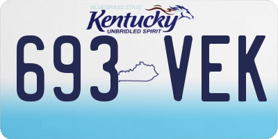 KY license plate 693VEK