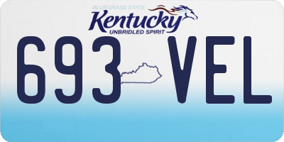 KY license plate 693VEL