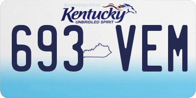 KY license plate 693VEM