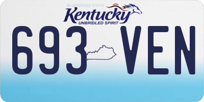 KY license plate 693VEN