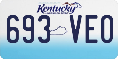 KY license plate 693VEO