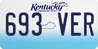 KY license plate 693VER
