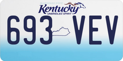 KY license plate 693VEV