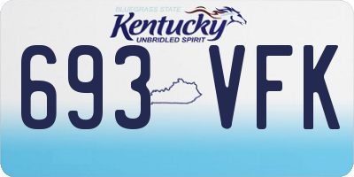 KY license plate 693VFK