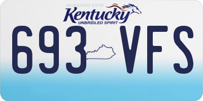 KY license plate 693VFS