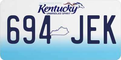 KY license plate 694JEK