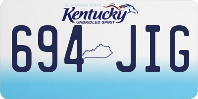 KY license plate 694JIG