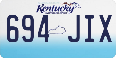 KY license plate 694JIX