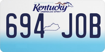 KY license plate 694JOB