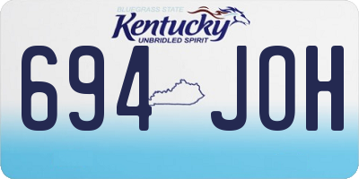 KY license plate 694JOH