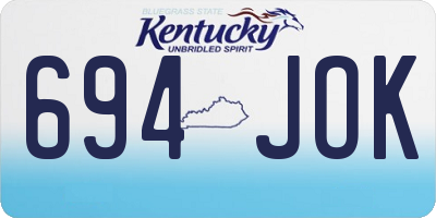 KY license plate 694JOK