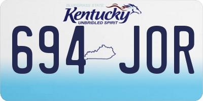 KY license plate 694JOR