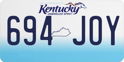 KY license plate 694JOY