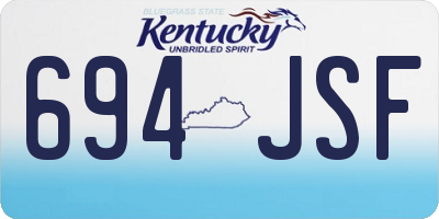 KY license plate 694JSF