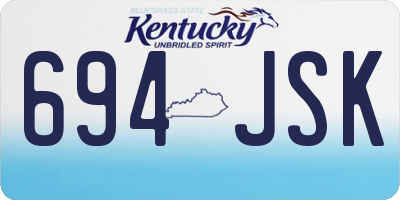 KY license plate 694JSK