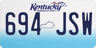 KY license plate 694JSW