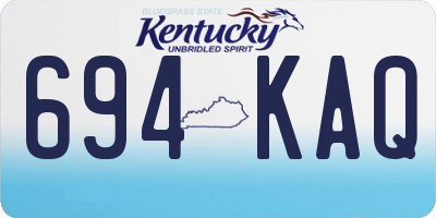 KY license plate 694KAQ