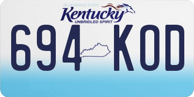 KY license plate 694KOD
