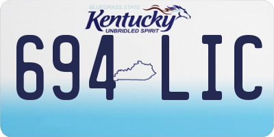 KY license plate 694LIC