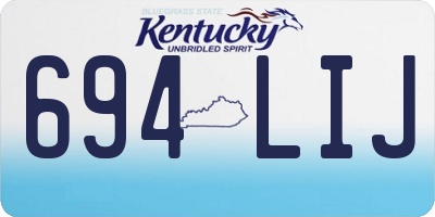 KY license plate 694LIJ