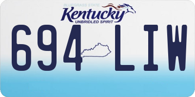 KY license plate 694LIW