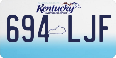 KY license plate 694LJF