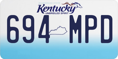KY license plate 694MPD