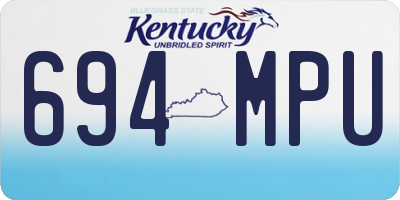KY license plate 694MPU