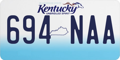 KY license plate 694NAA