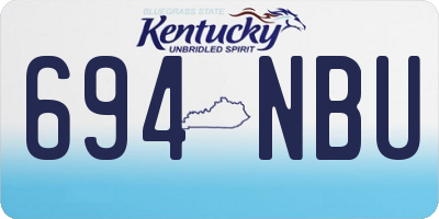 KY license plate 694NBU